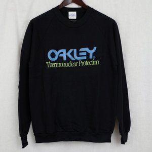 New Old Stock Oakley Thermonuclear Protection USA Made Black Sweatshirt Large